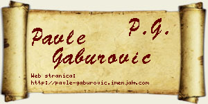 Pavle Gaburović vizit kartica